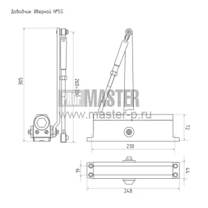 Доводчик Нора-М 5S  морозостойкий