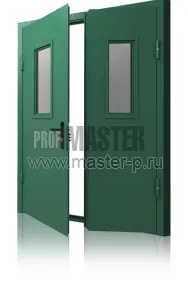 Дверь двухстворчатая дымогазонепроницаемая EIS-60 с остеклением