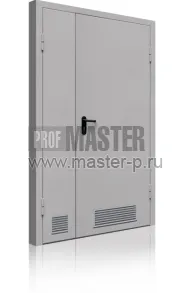 Дверь металлическая 2х створчатая огнестойкая с встроенной вент решеткой EI-60 | Фото 24998