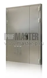 Дверь металлическая 2х створчатая огнестойкая с встроенной вент решеткой EI-60