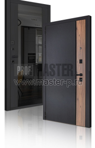 Входная дверь Тино с черным стеклом АСД