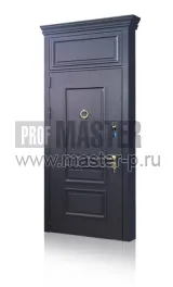 Уличная дверь Аляска с фрамугой + карниз