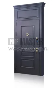 Уличная дверь Аляска с фрамугой + карниз | Фото 22527