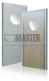 Дверь стальная маятниковая с иллюминатором