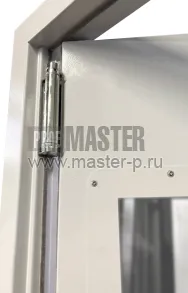 Дверь стальная маятниковая двухстворчатая остекленная | Фото 23214