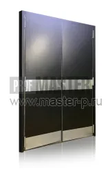 Дверь стальная маятниковая двухстворчатая мдф