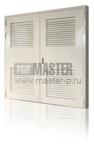 Двухстворчатая дверь в электрощитовую с вент решетками | Фото 24818