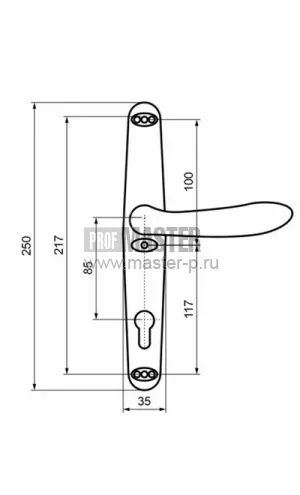 Врезной механический замок  Stublina