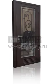 Стальная дверь в котельную с кованой решеткой | Фото 24995