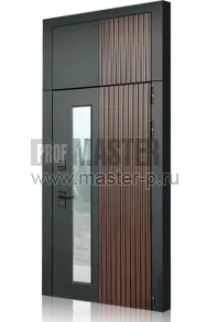 Уличная дверь  Сканди с фрамугой | Фото 27956