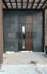 Уличная дверь  Сканди с фрамугой | Фото 27959