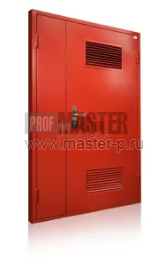 Дверь противопожарная 2х створчатая с вент решетками | Фото 1748