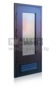 Дверь в котельную со стеклом и вент. решёткой | Фото 1910