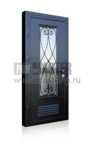 Дверь в котельную с остеклением и ковкой | Фото 1914