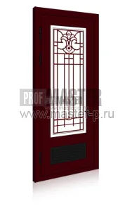 Дверь в котельную с остеклением и ковкой | Фото 1916