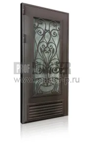 Дверь в котельную с остеклением и ковкой | Фото 1918