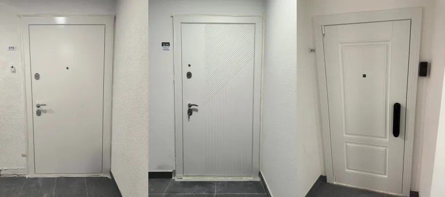 Белые входные двери в квартир от ПИКа 2