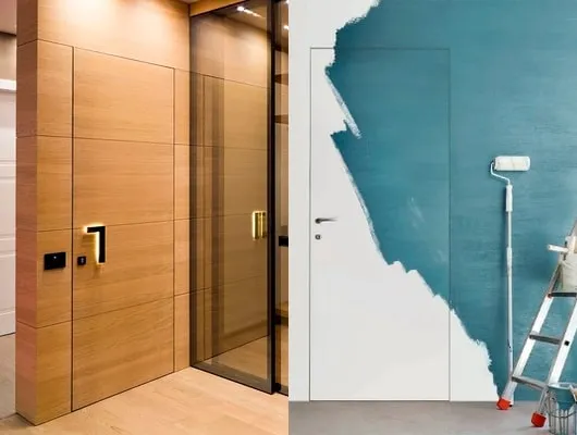 Двери со скрытыми петлями в интерьере