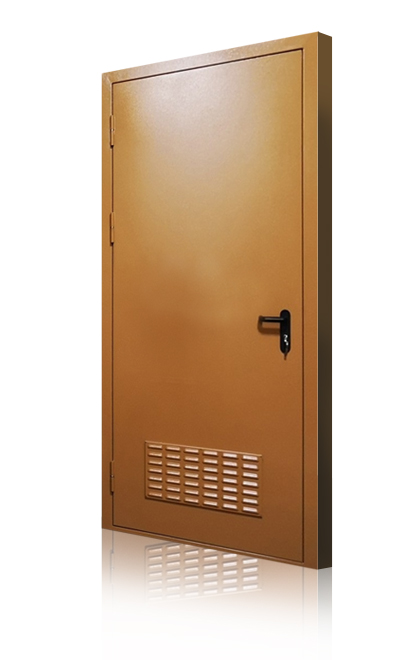 Дверь металлическая огнестойкая с встроенной вент решеткой EI-60