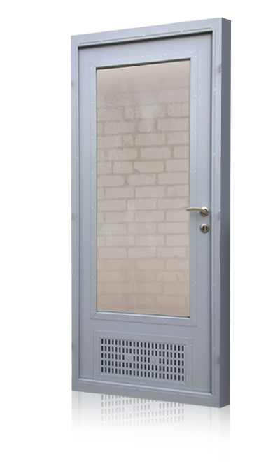 Дверь огнестойкая с встроенной вент решеткой EI-60 и остеклением